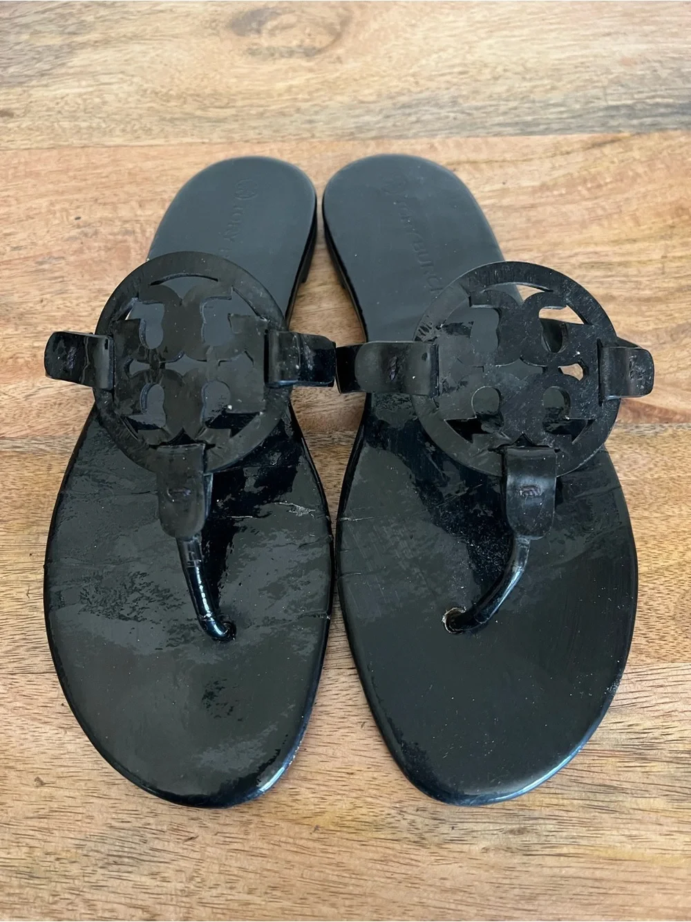 Tory Burch Miller Soft Women's Leather Memory Foam Slide Thong Sandals Size 10 M